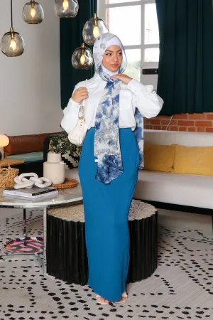 Luxe Spandex Maxi Skirt - Electric Blue