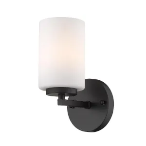 Manhattan 9 in Armed Sconce Black finish