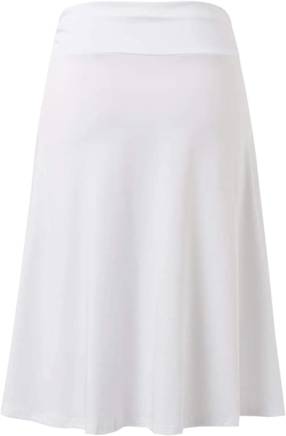 Midi Skirts for Women Women's Ruched High Waist Knee Length A Line Stretchy Flared Casual Skirt