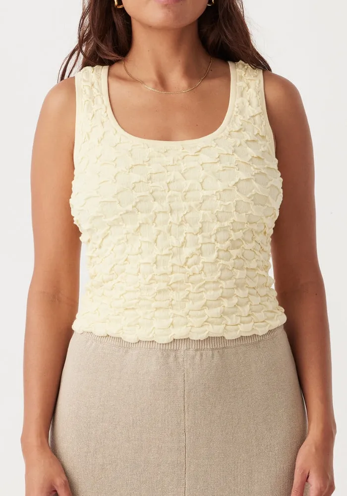 Mila Reversible Textured Tank - Butter