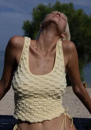 Mila Reversible Textured Tank - Butter