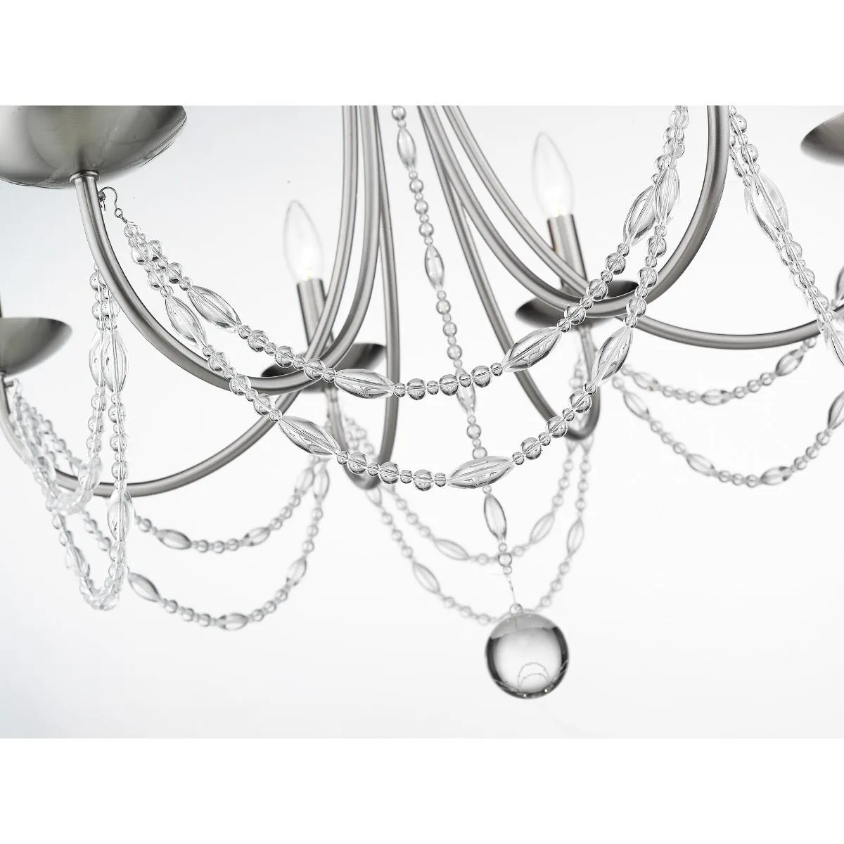 Mirabella 6 lights 25 in. Chandelier Pewter Finish