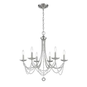 Mirabella 6 lights 25 in. Chandelier Pewter Finish