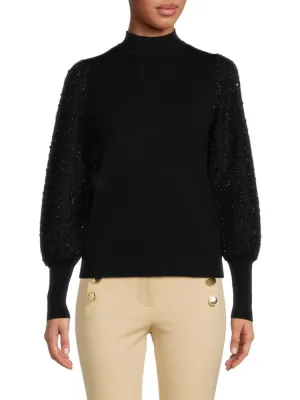 Nanette Nanette Lepore Rib Collar Cardigan, Very Black