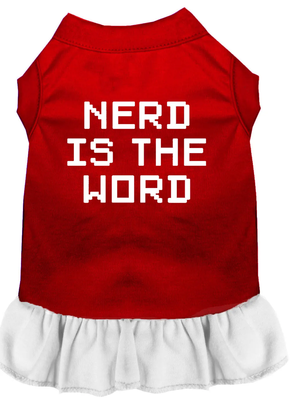 Nerd Is The Word Screen Print Dress Red With White Xxxl