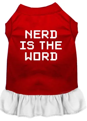 Nerd Is The Word Screen Print Dress Red With White Xxxl