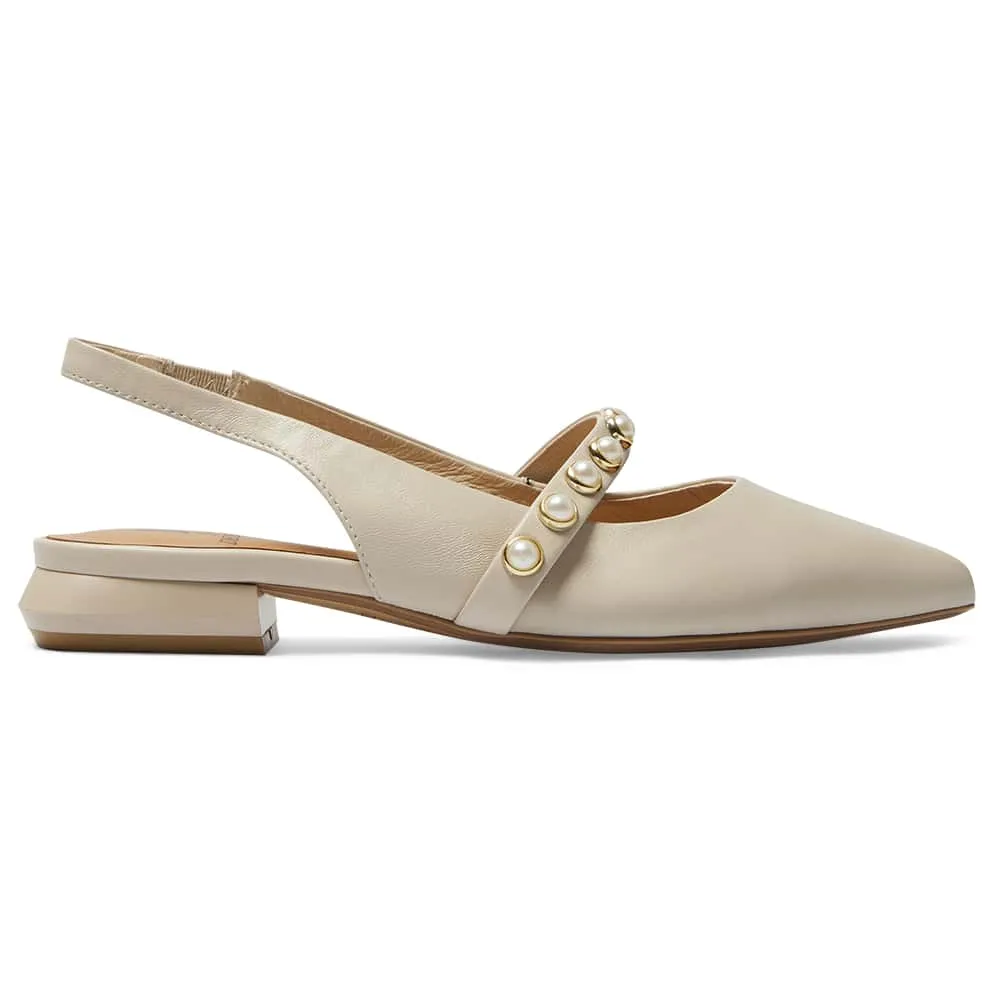 Opal Flat in Ivory Leather