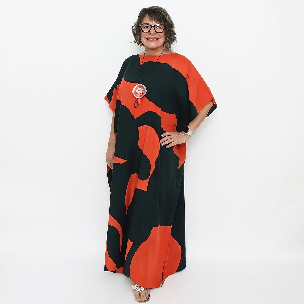 Orange Modern Sunset Kaftan