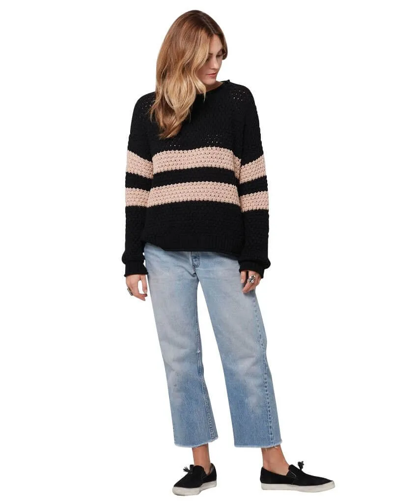 Ozzie Stripe Sweater, Black