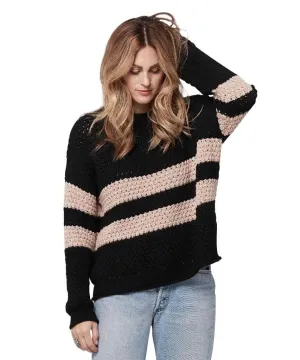 Ozzie Stripe Sweater, Black