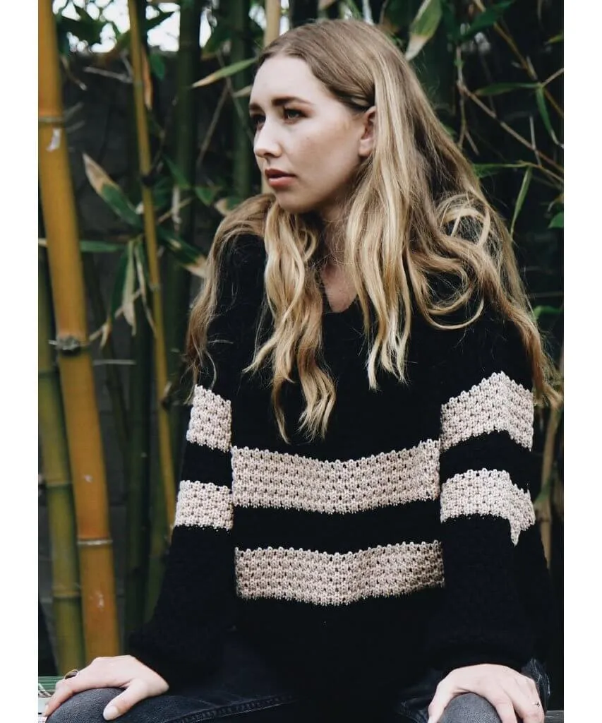 Ozzie Stripe Sweater, Black