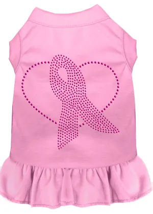 Pink Ribbon Rhinestone Dress Light Pink Xl