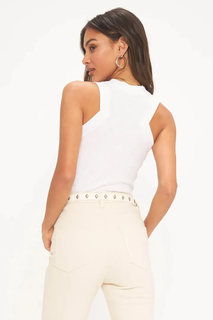 Player Racerback Rib Tank in White