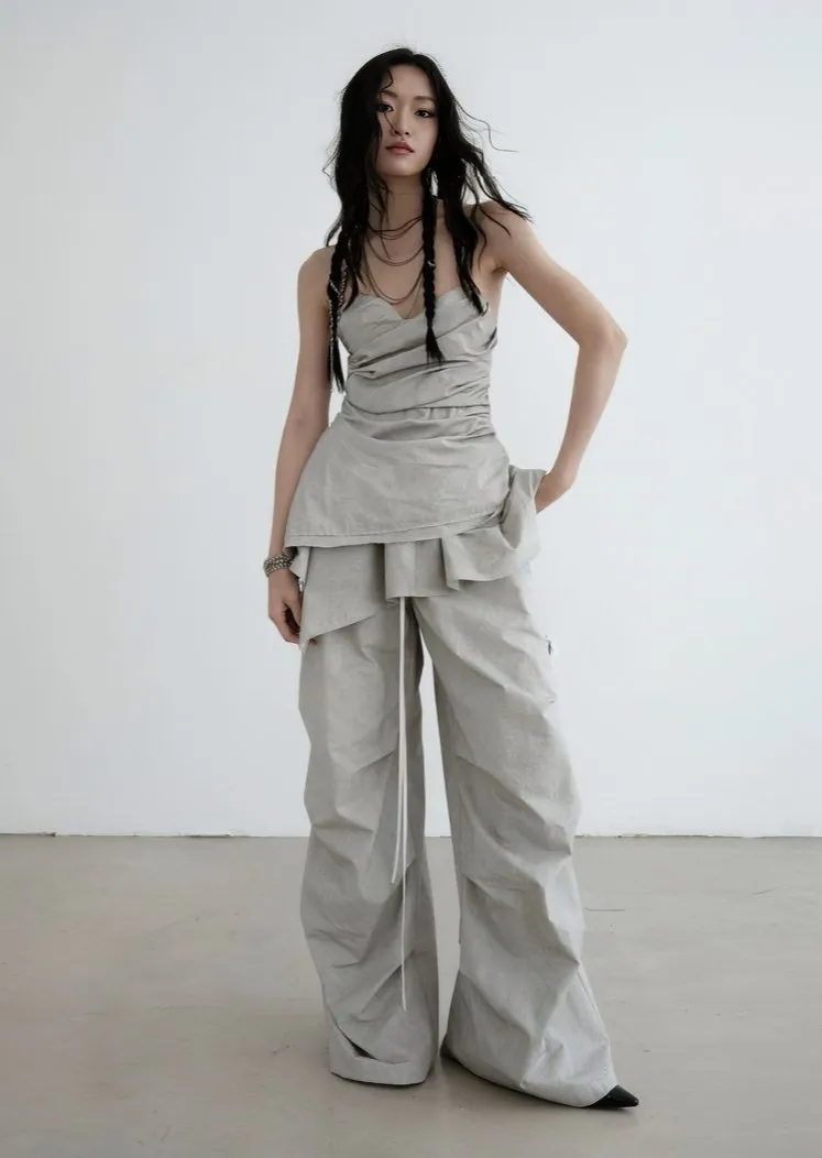 PLEATED ARTIST WASH DIRTY VEST