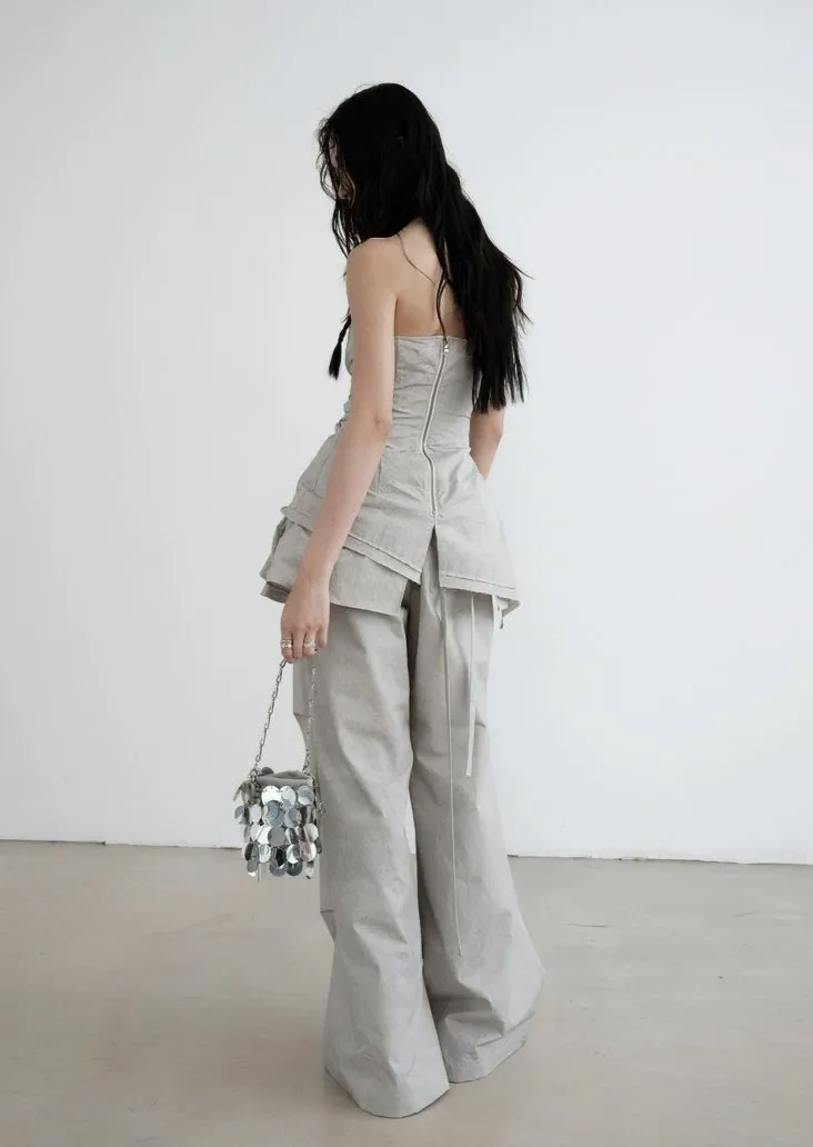 PLEATED ARTIST WASH DIRTY VEST