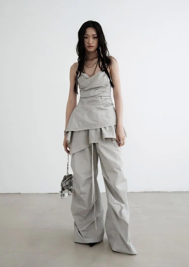 PLEATED ARTIST WASH DIRTY VEST