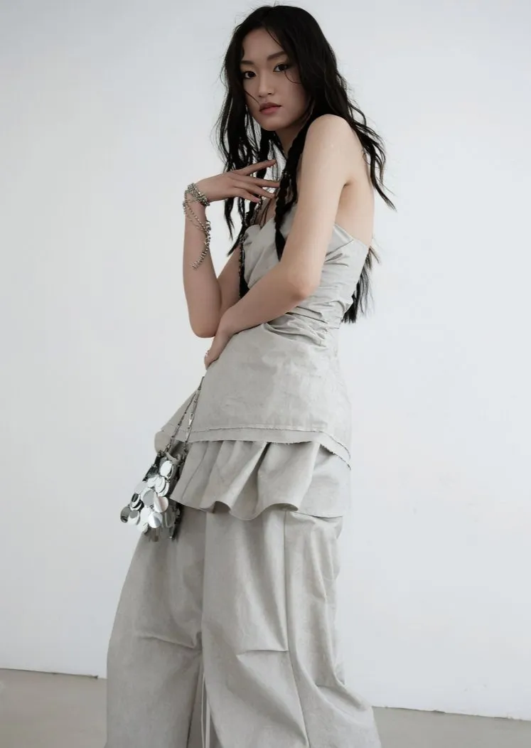 PLEATED ARTIST WASH DIRTY VEST