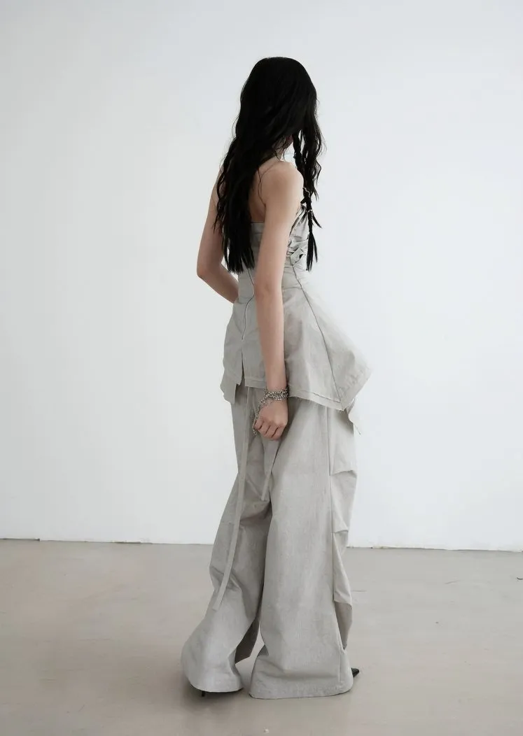 PLEATED ARTIST WASH DIRTY VEST
