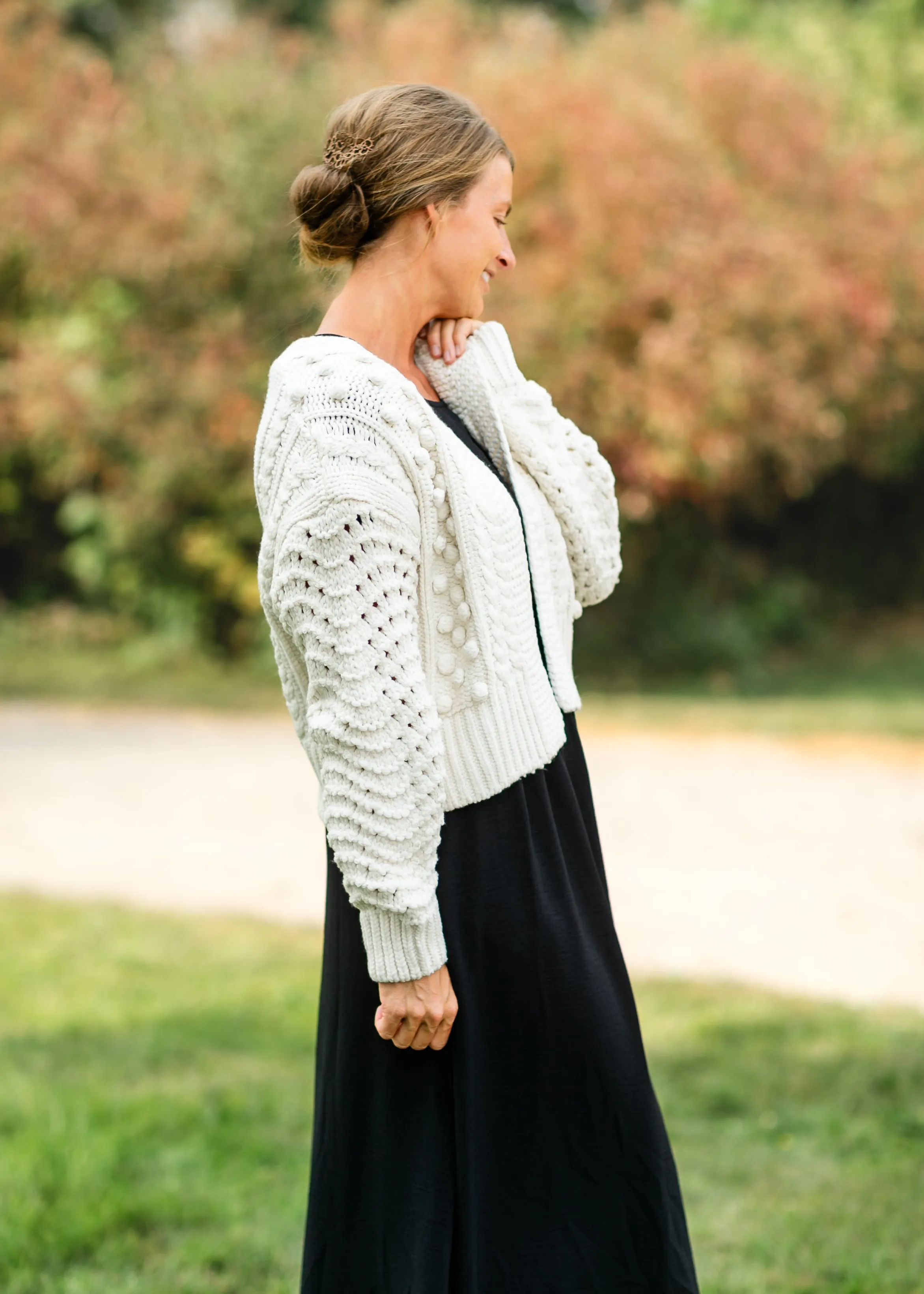 Pom Pom Open Front Cardigan - FINAL SALE
