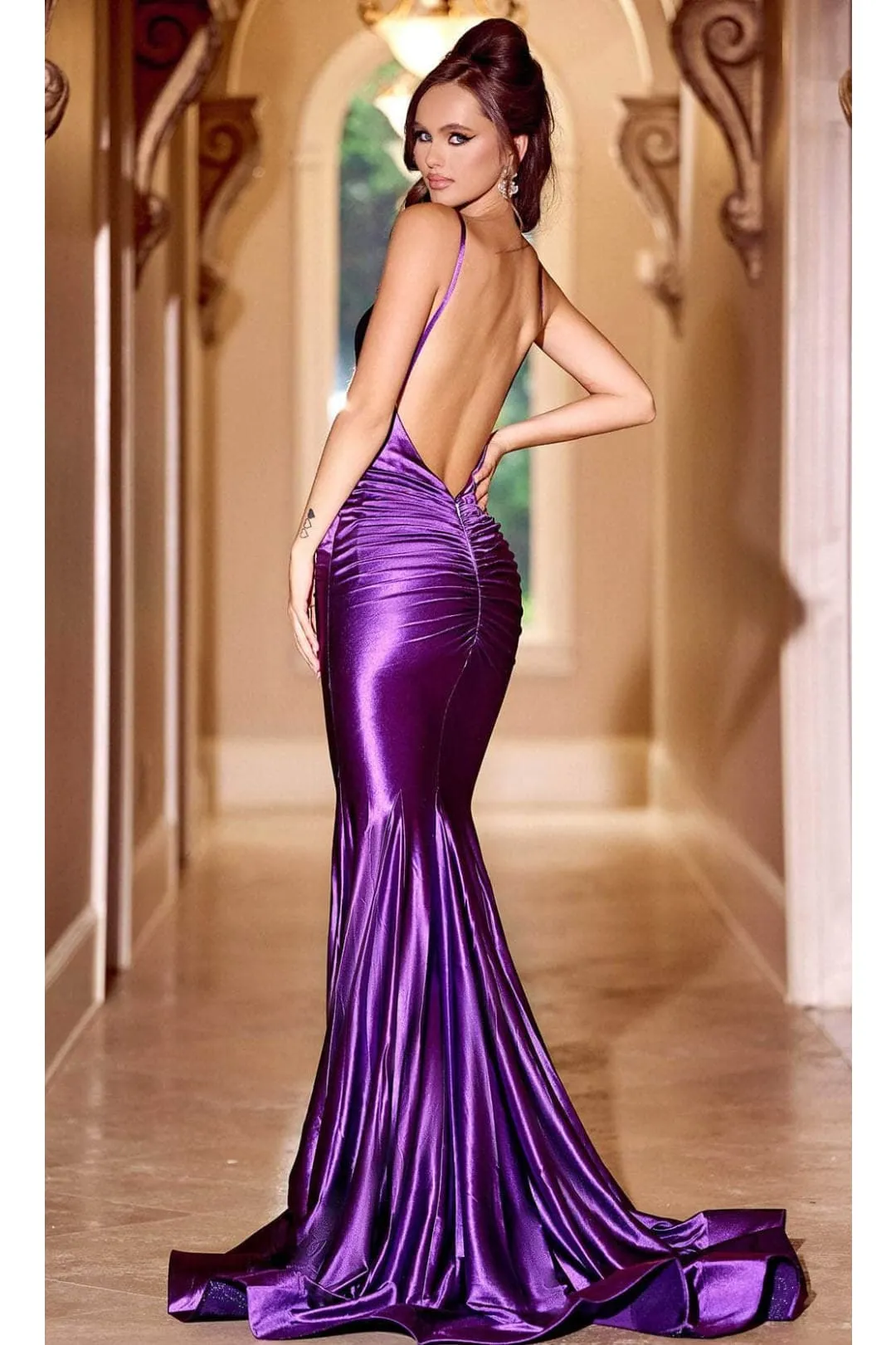 Portia and Scarlett PS24090 -long- Spaghetti Strap Trumpet Prom Dress