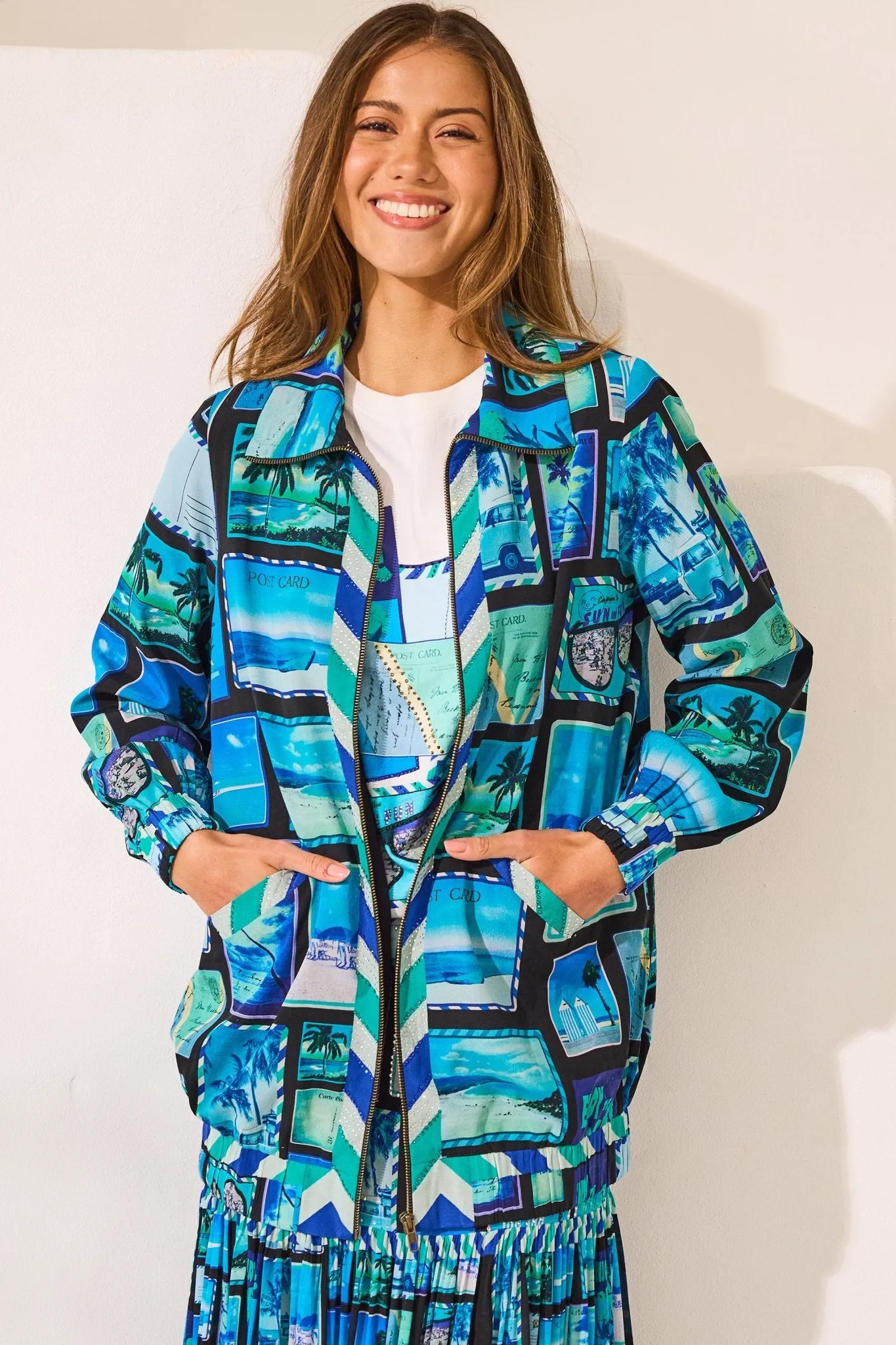 Postcards Oversized Bomber Jacket