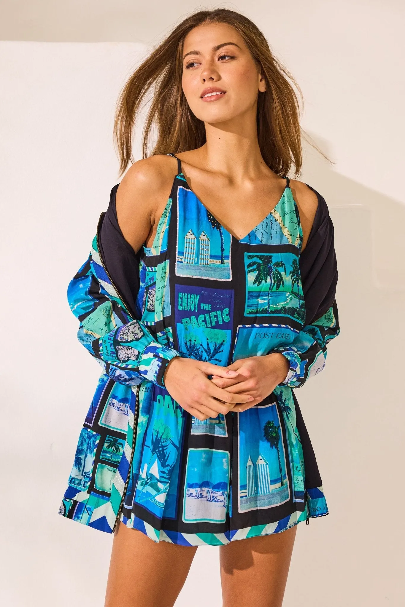 Postcards Oversized Bomber Jacket