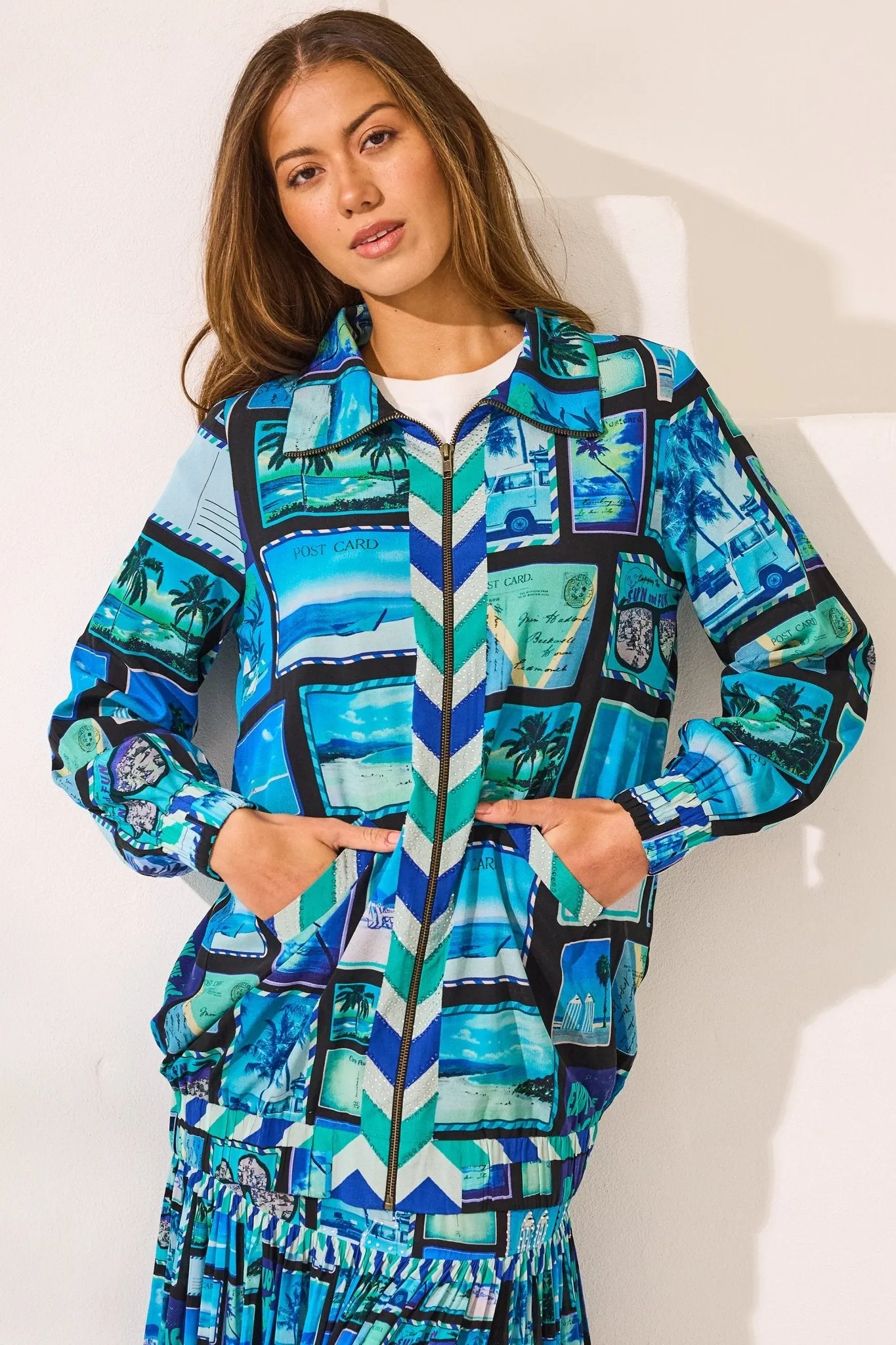 Postcards Oversized Bomber Jacket