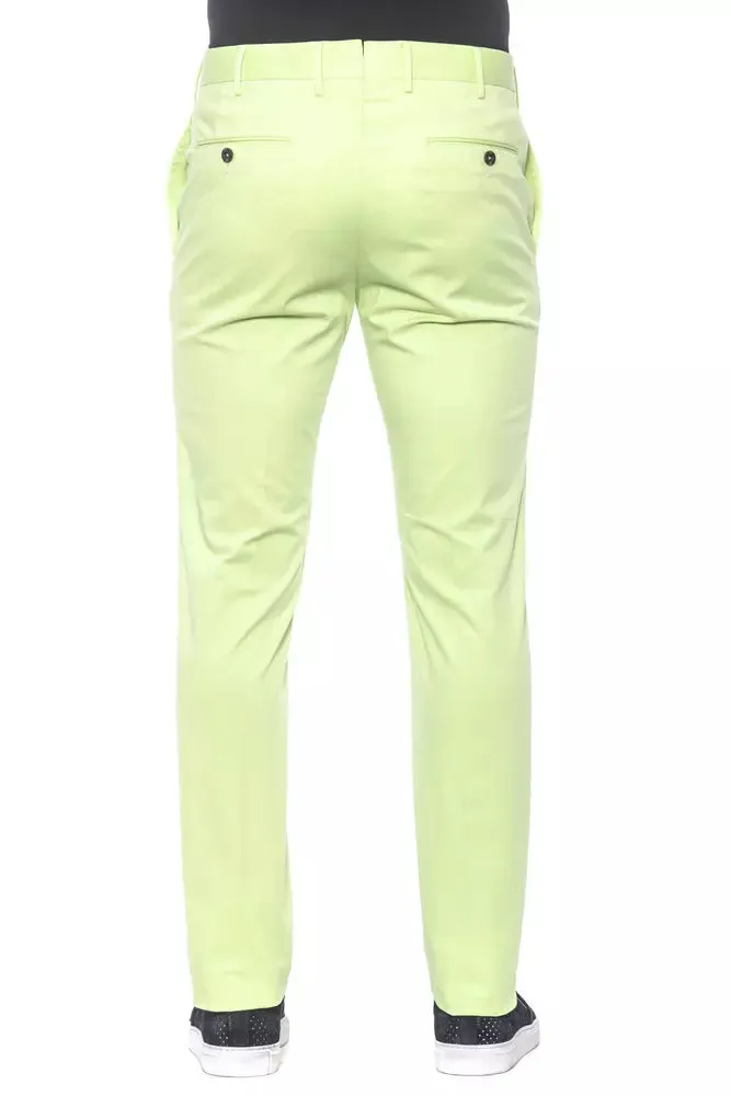 PT Torino Elegant Green Cotton Blend Trousers for Men