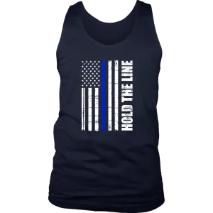 "Hold the line" - Thin blue line flag Tank tops
