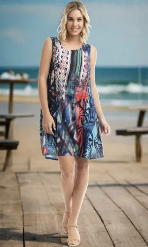 Rayon Dress Shift Flaired Printed, More Prints