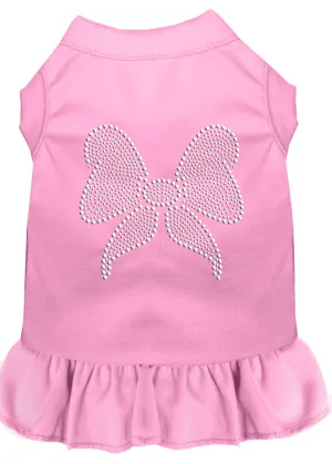 Rhinestone Bow Dress Light Pink Xs
