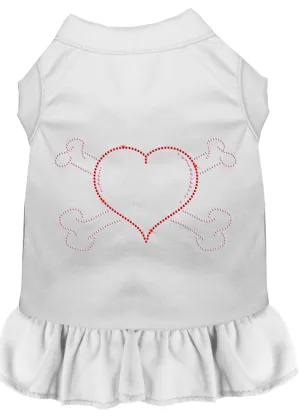Rhinestone Heart And Crossbones Dress White Xl