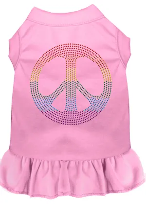 Rhinestone Rainbow Peace Dress Light Pink Xxxl