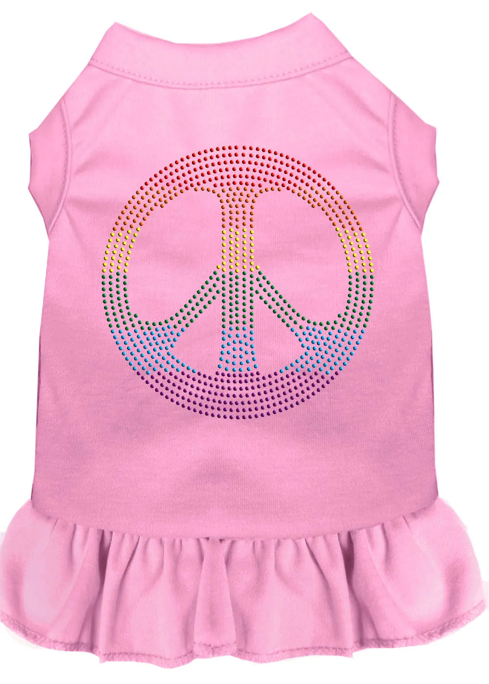 Rhinestone Rainbow Peace Dress Light Pink Xxxl