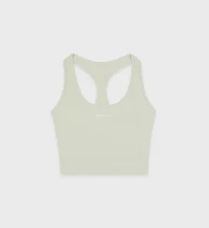 Runner Script Sports Tank - Sage/White