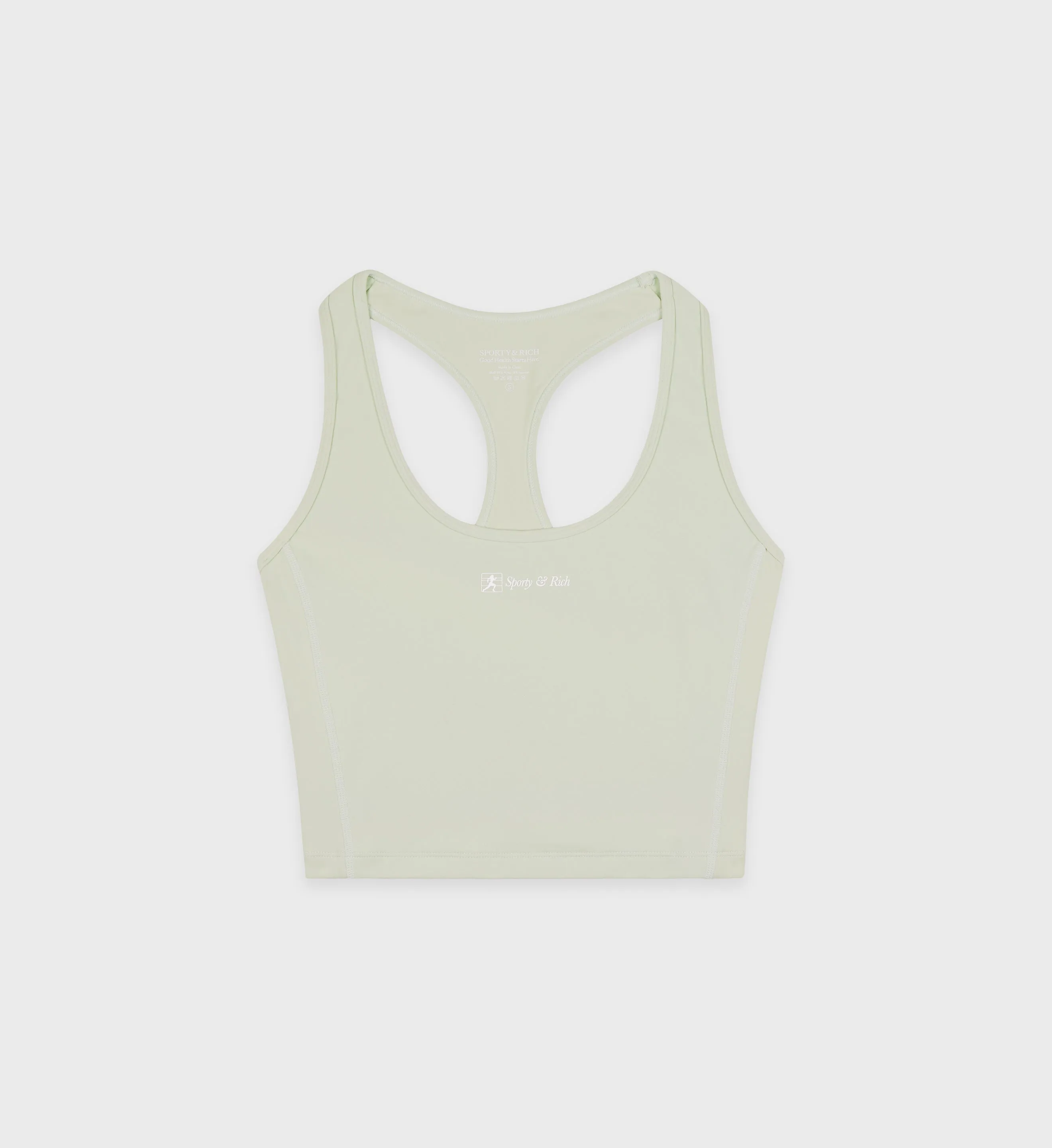 Runner Script Sports Tank - Sage/White