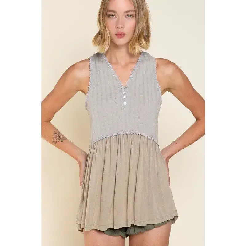 Simple But Unique Babydoll Knit Tank Top
