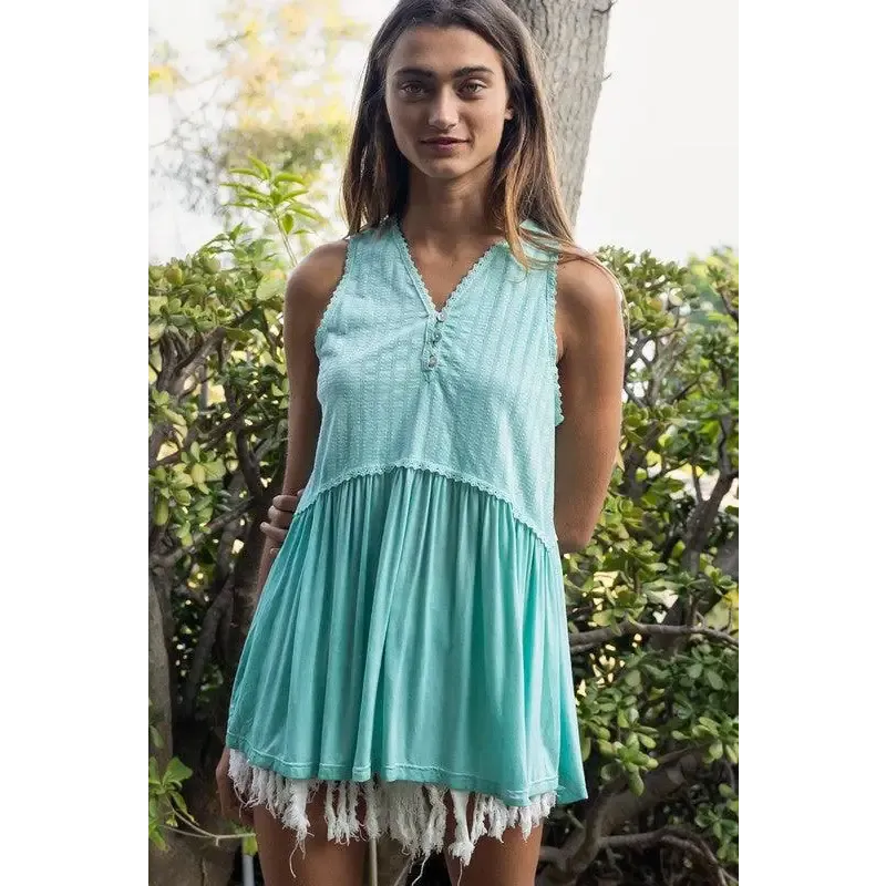 Simple But Unique Babydoll Knit Tank Top