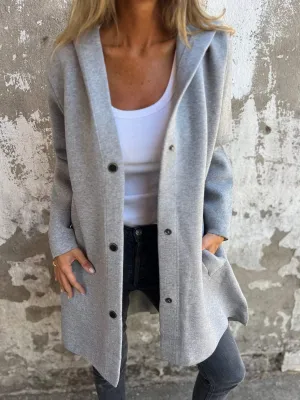 SINEAD | CASUAL SINGLE BREASTED JACKET WITH HOOD