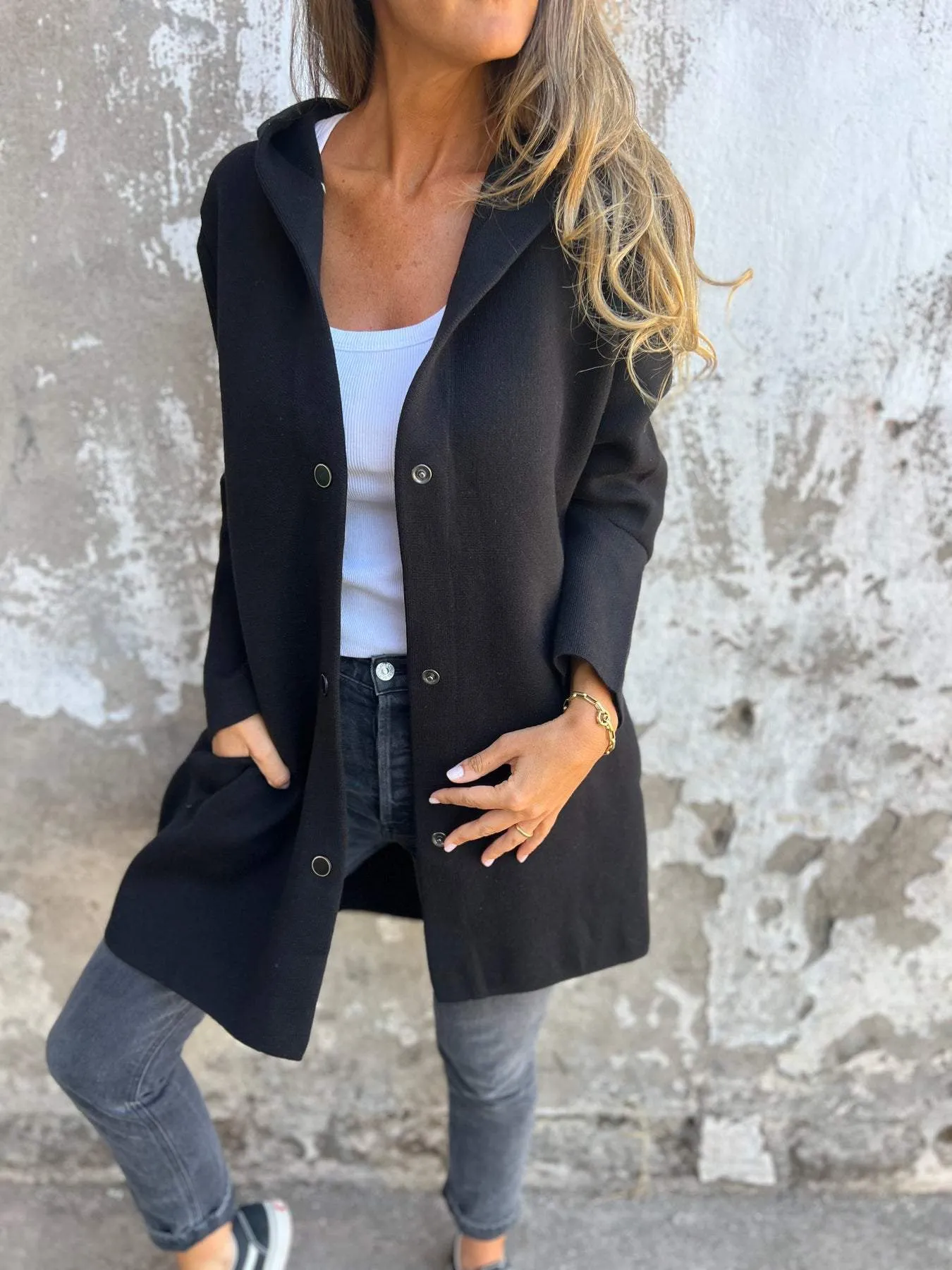 SINEAD | CASUAL SINGLE BREASTED JACKET WITH HOOD
