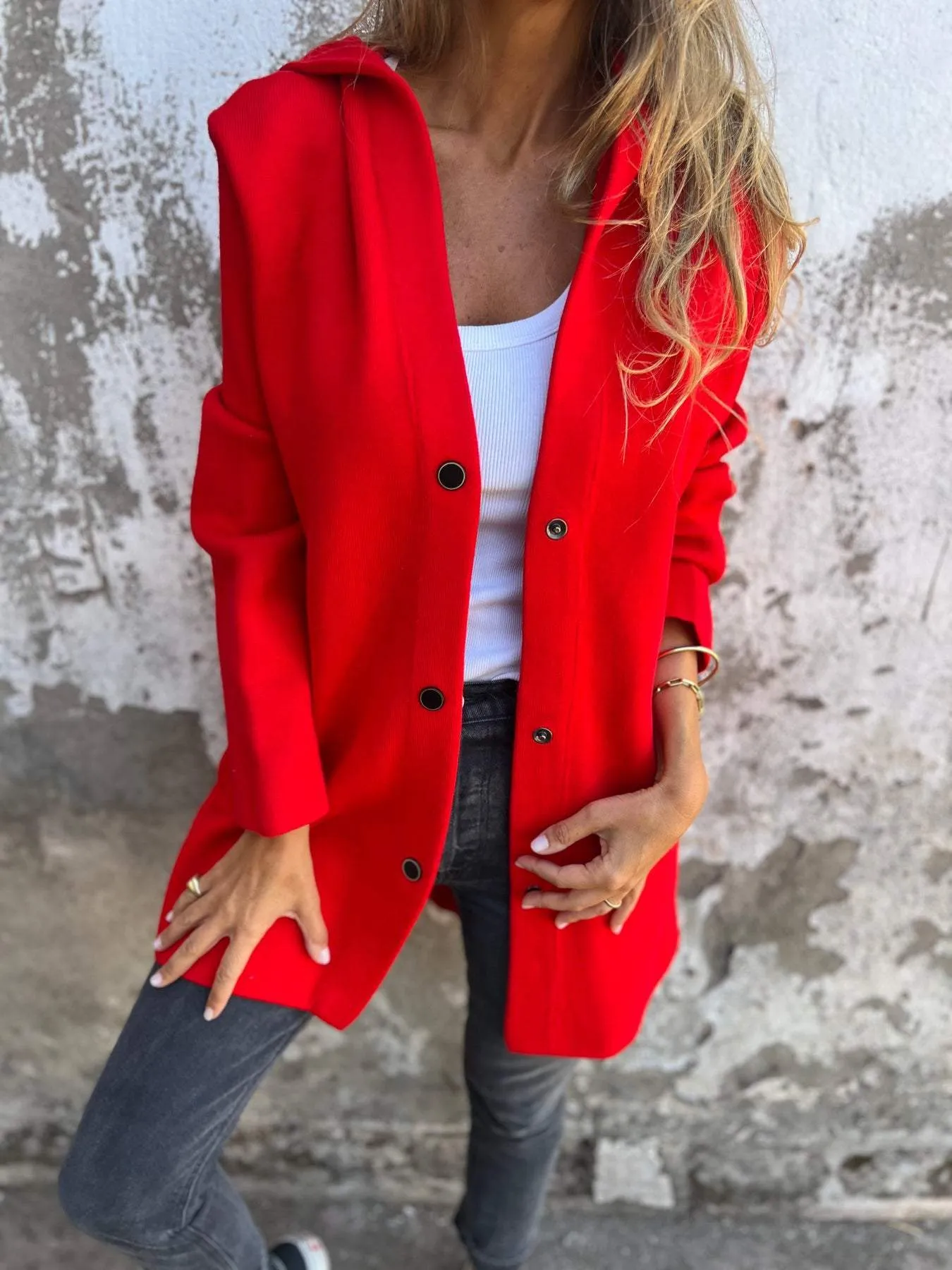 SINEAD | CASUAL SINGLE BREASTED JACKET WITH HOOD