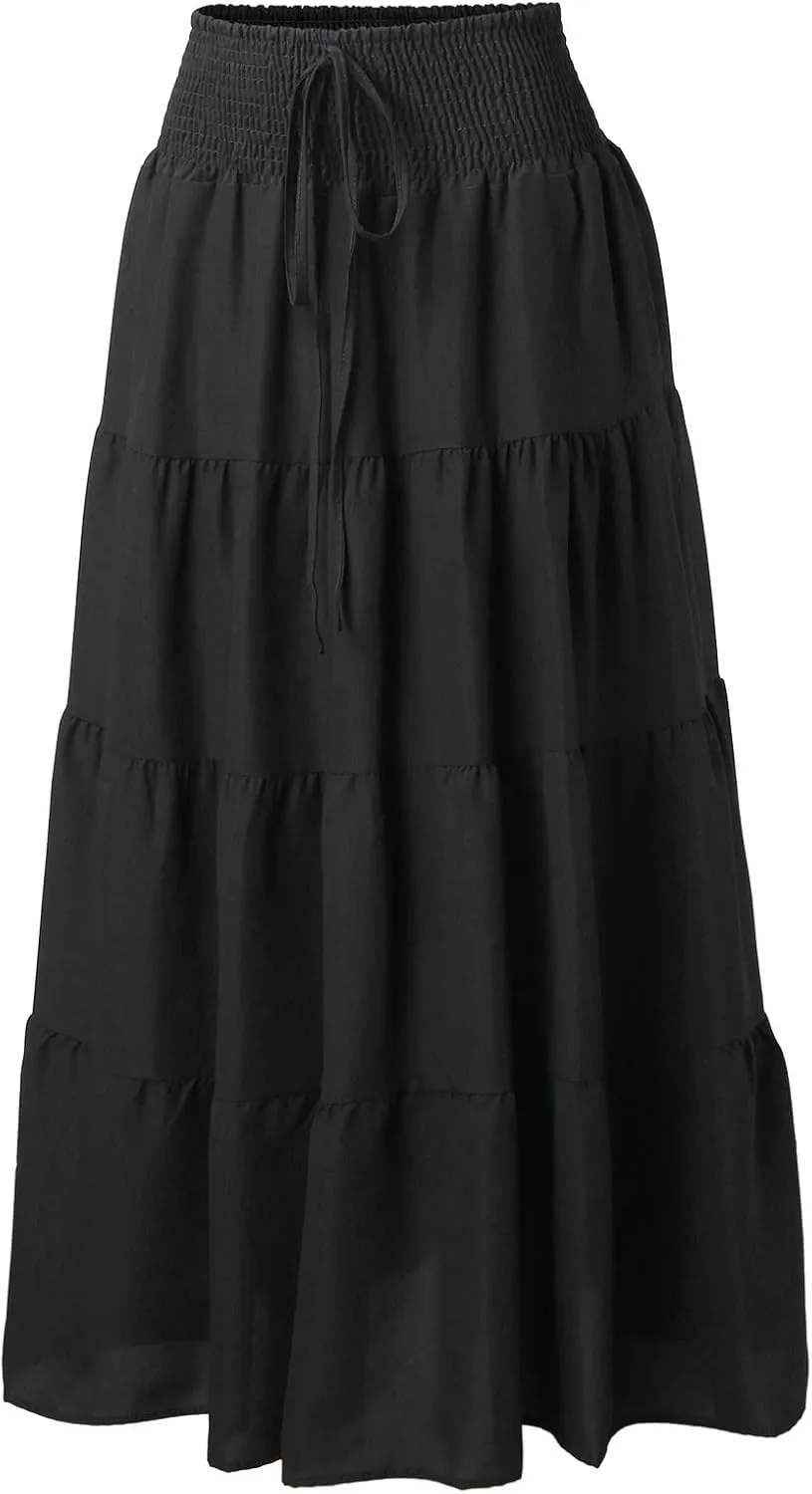 Skirts for Women Trendy High Waist Skirt Long Skirts Elegant Flowy A-line Flared Midi Skirt Maternity Pencil