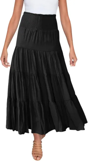 Skirts for Women Trendy High Waist Skirt Long Skirts Elegant Flowy A-line Flared Midi Skirt Maternity Pencil