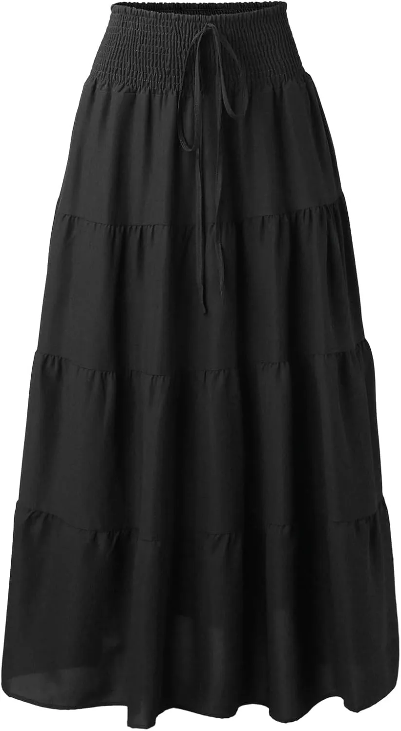 Skirts for Women Trendy High Waist Skirt Long Skirts Elegant Flowy A-line Flared Midi Skirt Maternity Pencil