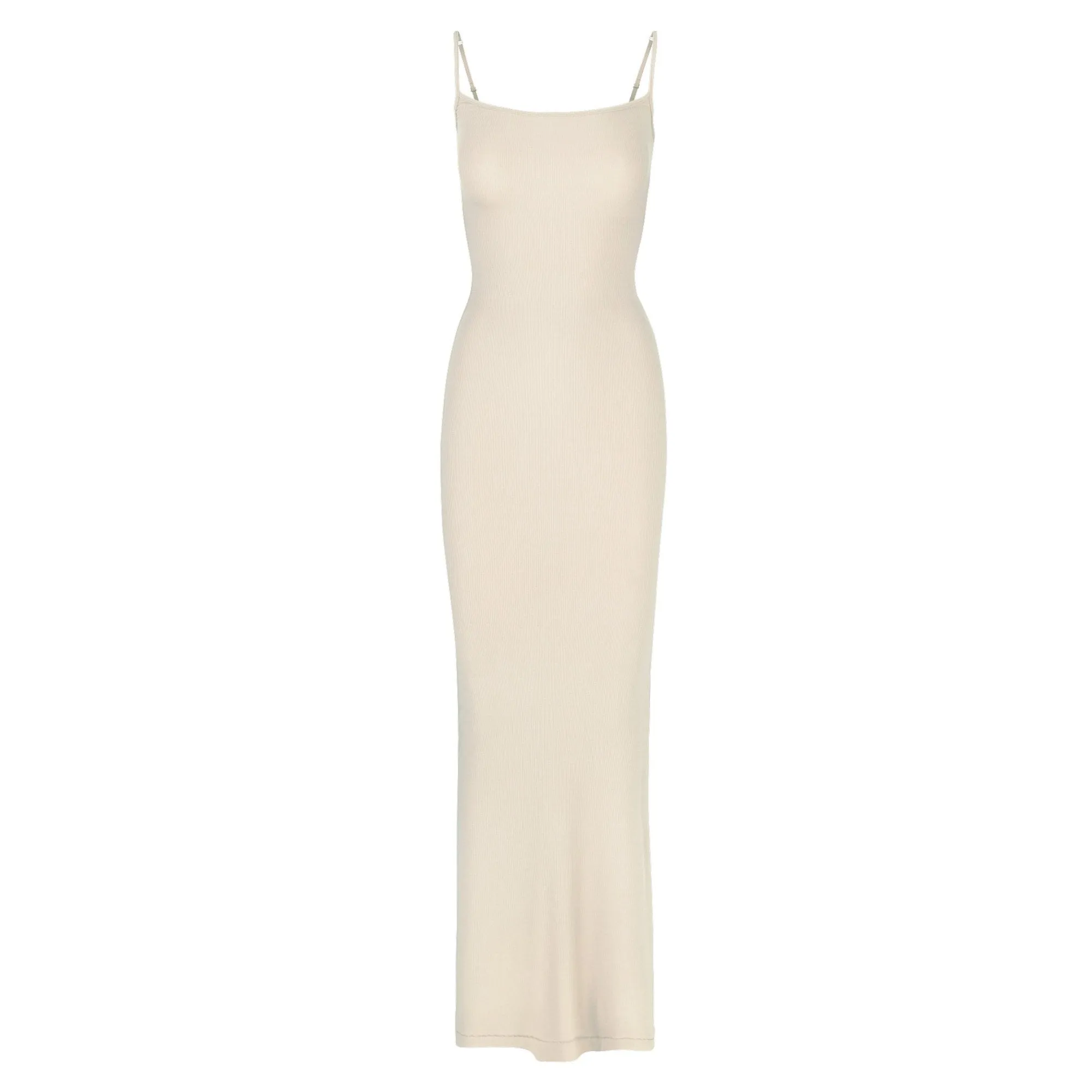 SOFT LOUNGE LONG SLIP DRESS | TAUPE