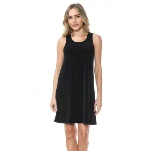 Solid A-Line Dress Navy