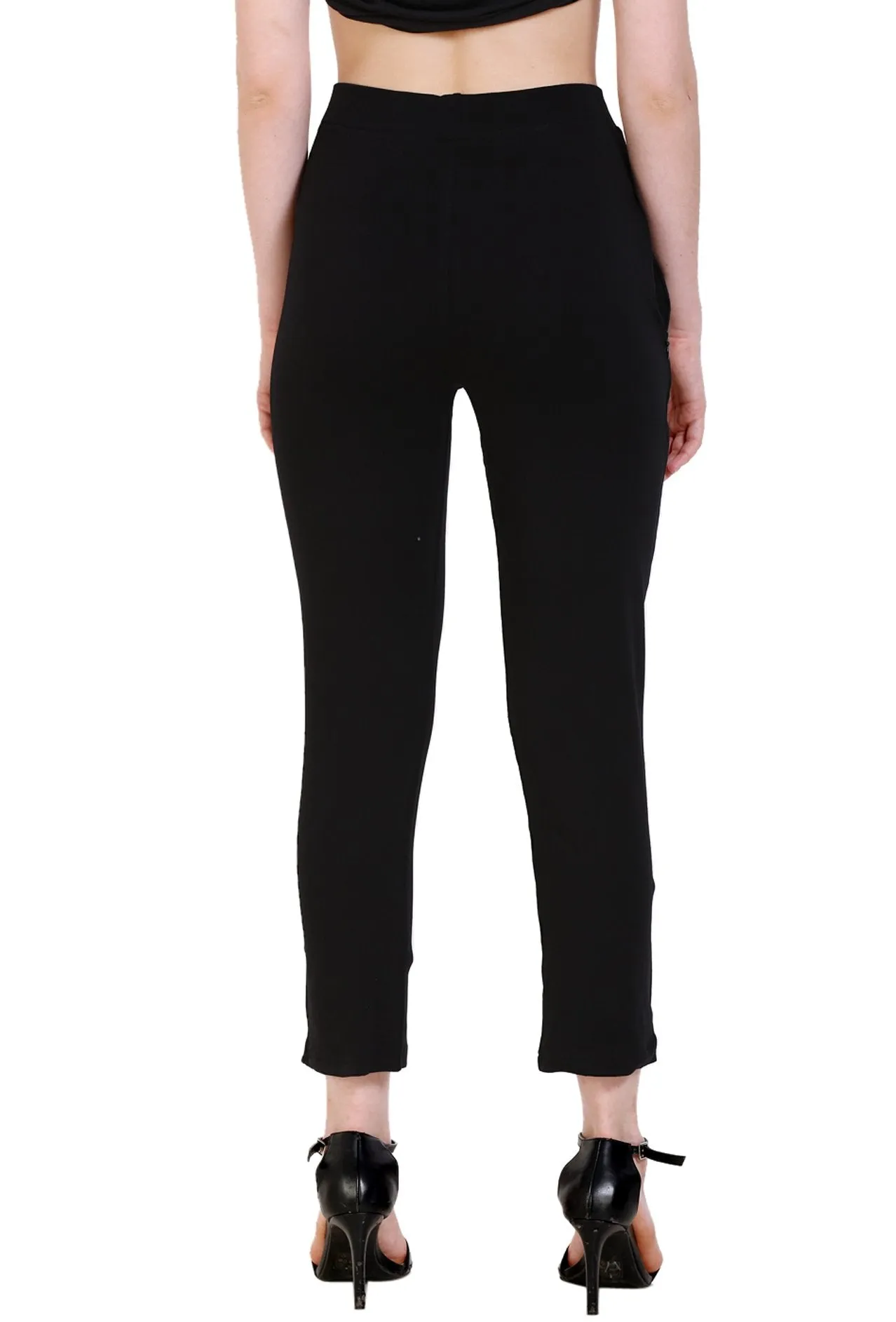 Sona Women's/Girl's International Soft  Cotton Regular Fit Straight Pants/Trouser-Blue