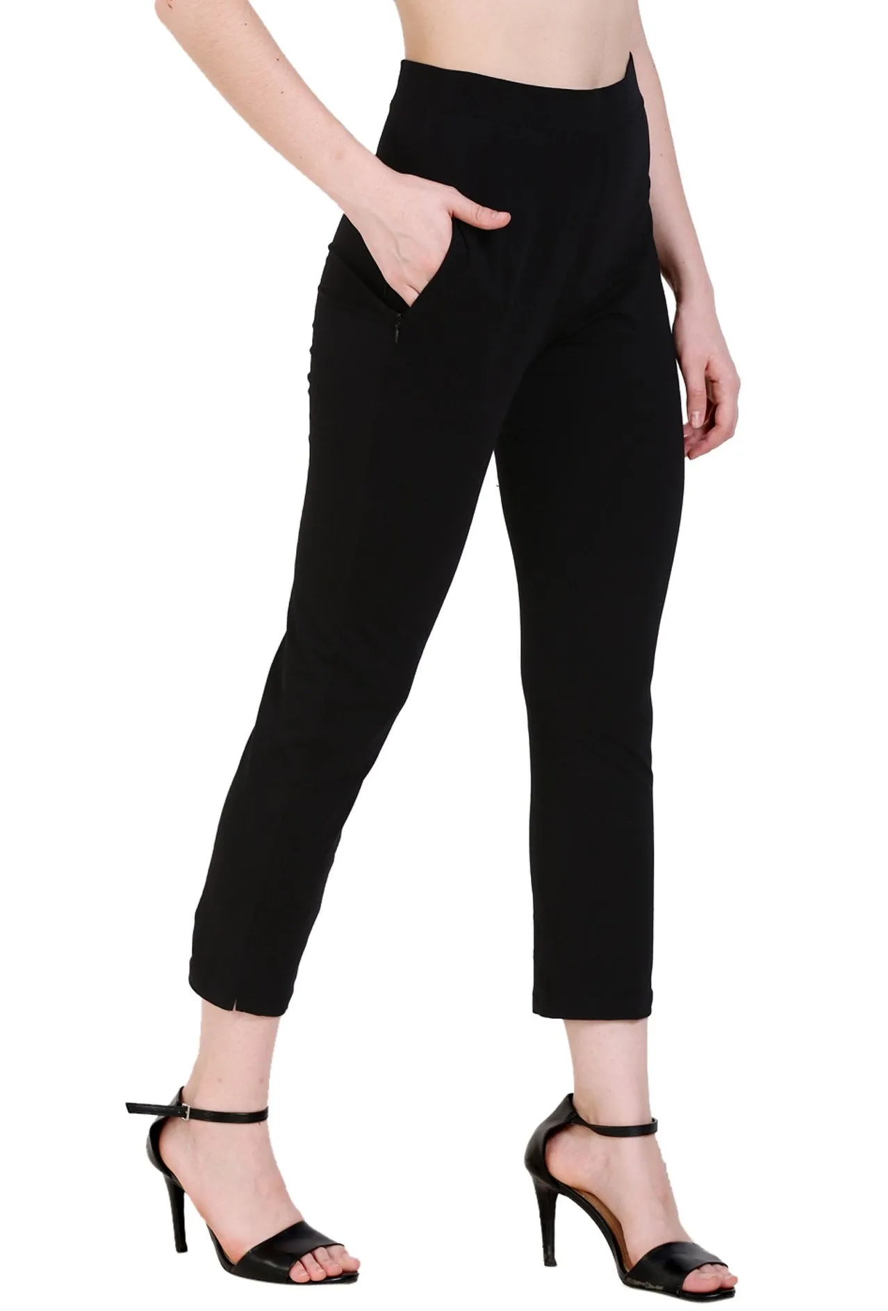 Sona Women's/Girl's International Soft  Cotton Regular Fit Straight Pants/Trouser-Blue