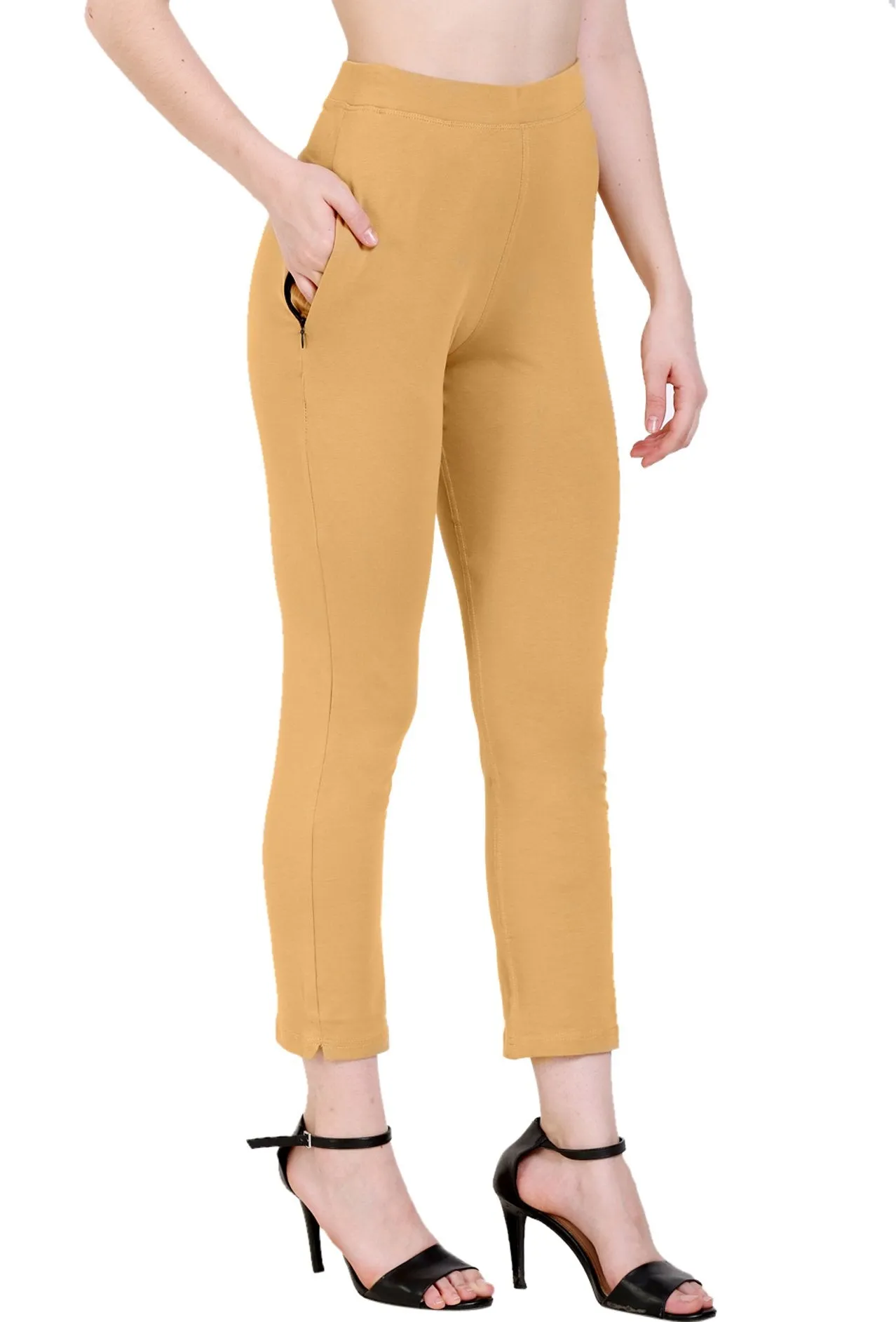 Sona Women's/Girl's International Soft  Cotton Regular Fit Straight Pants/Trouser-Blue