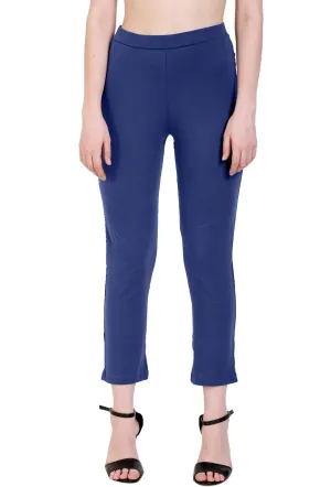 Sona Women's/Girl's International Soft  Cotton Regular Fit Straight Pants/Trouser-Blue